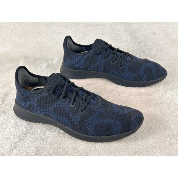 ALLBIRDS Men's Tree Runners Sneakers Size 13 Blue Black Camo Lace Up Shoes - Picture 3 of 6